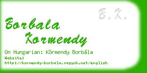 borbala kormendy business card
