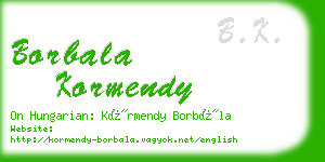 borbala kormendy business card